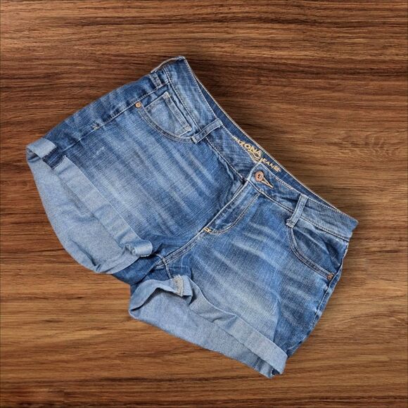 Arizons Denim Blue Cuffed Stretch Short Shorts - Picture 1 of 3